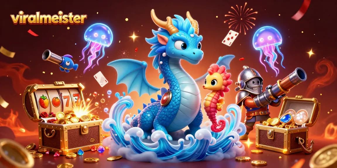 Unleash your luck with viralmeister's vibrant slot gaming adventure complete with a delightful azure dragon.