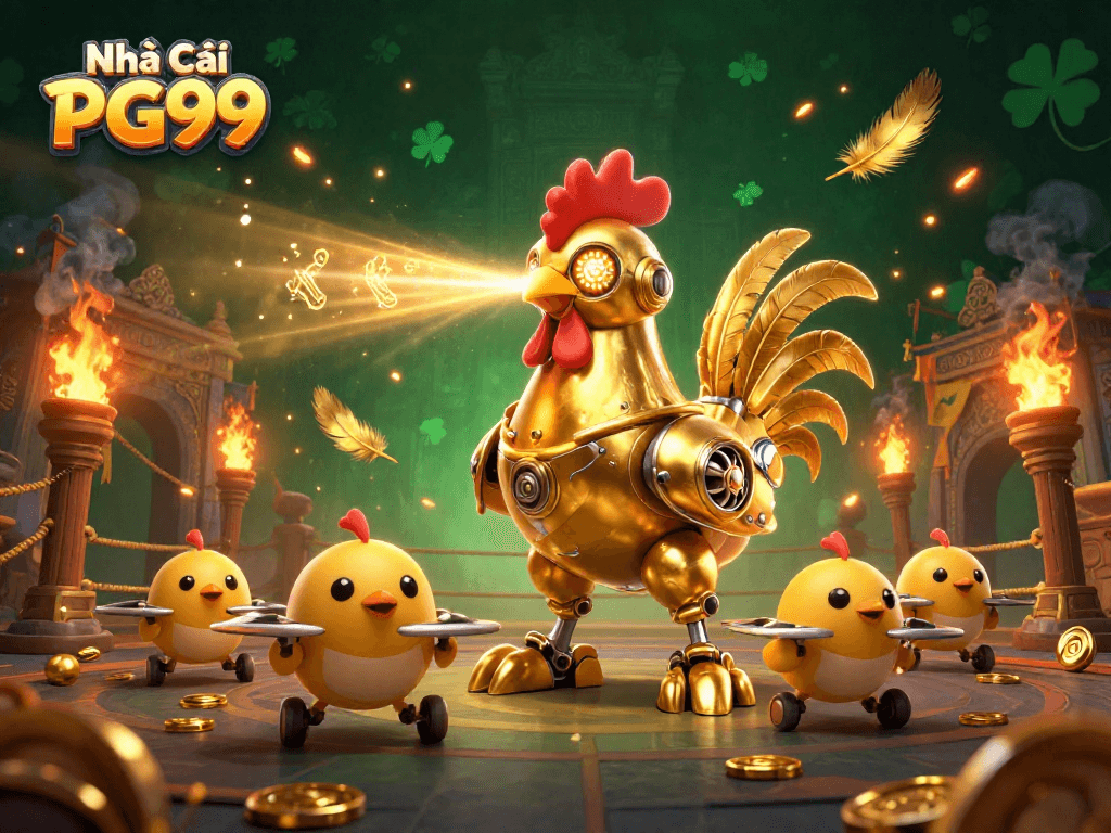 Engage with Nhà Cái PG99's exciting game features and vibrant atmosphere through this dynamic illustration.