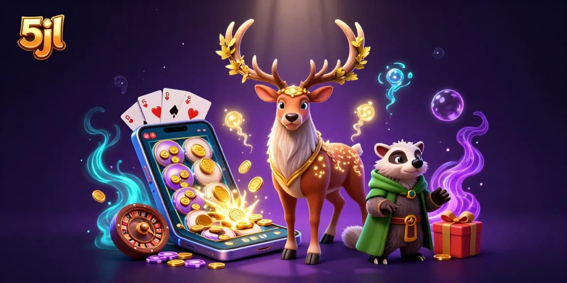 Engage with 5jl's vibrant gaming scene featuring enchanted characters and dynamic slot elements.