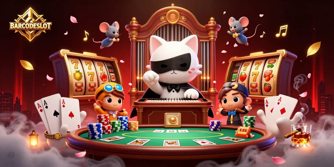 Play exciting BARCODESLOT games with vibrant characters and dynamic casino elements.