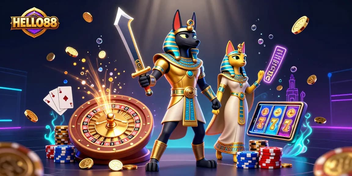 Spin to win with HELLO88 while engaging in thrilling casino games illuminated by sparkling effects.