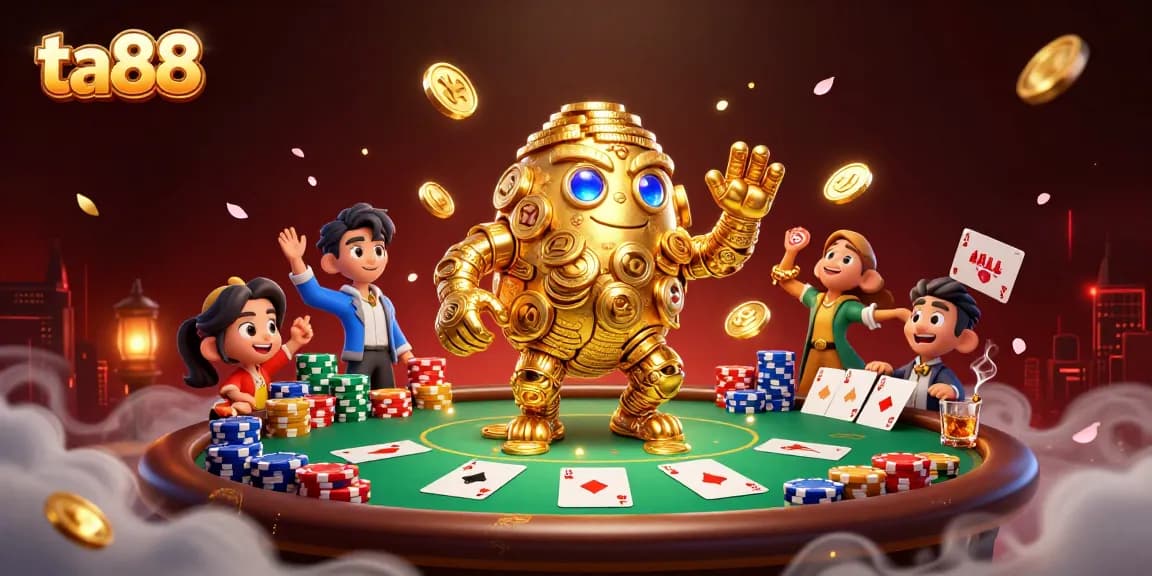Experience thrilling wins with ta88 in a vibrant 3D casino scene featuring dynamic gaming elements.