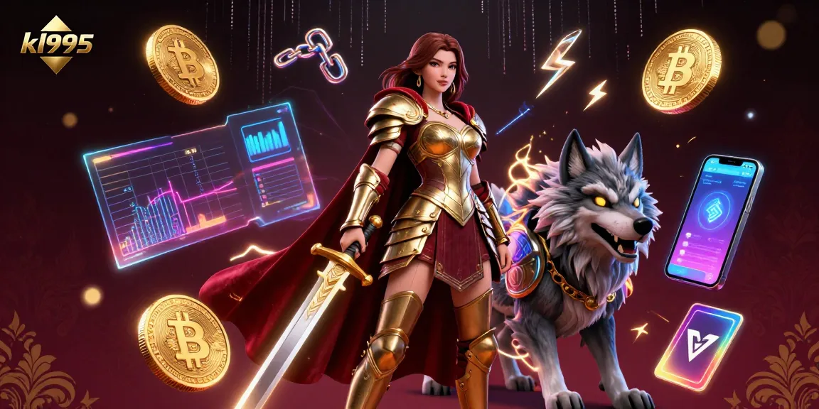 Experience the thrill at kl995, where the warrior queen battles surrounded by vibrant gaming elements.