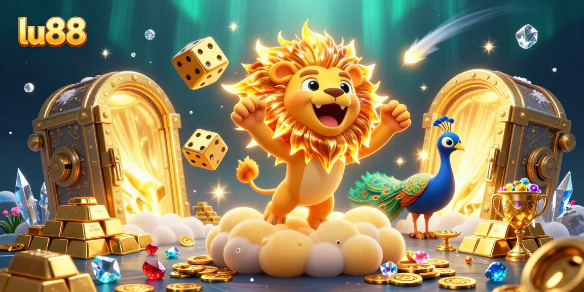Experience exhilarating wins at lu88 with a vibrant 3D casino illustration showcasing exciting game elements.