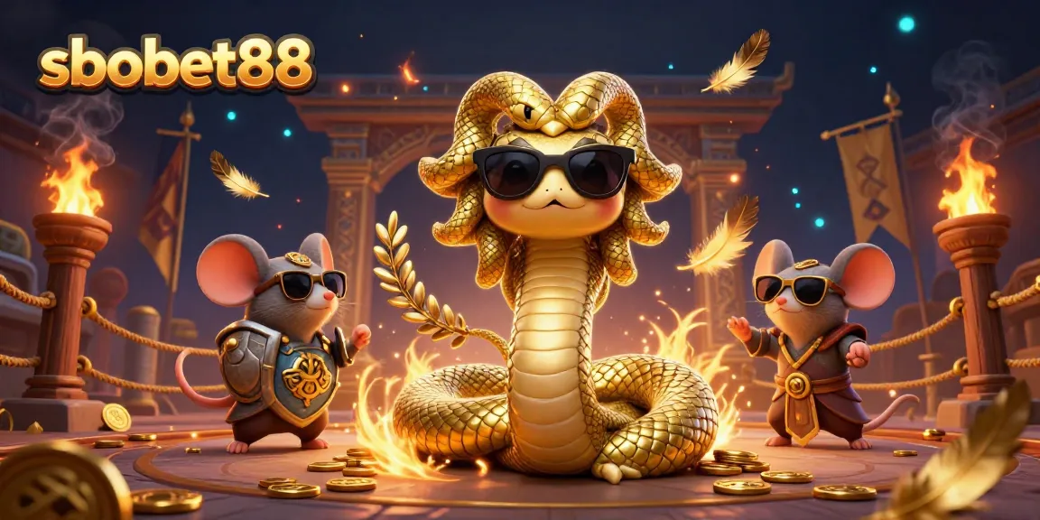 Win big with sbobet88 in this dynamic casino-themed 3D illustration featuring Medusa.