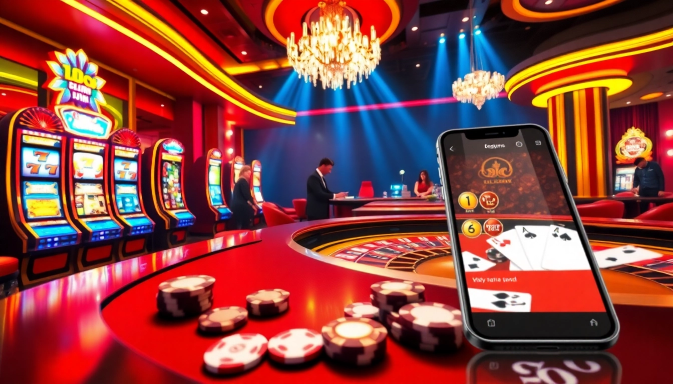 Engaging installation of 78win 78k featuring vibrant casino visuals, slot machines, and roulette table.