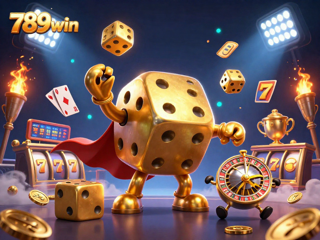 Play and win at 789win casino with vibrant 3D illustrated gaming scene featuring excitement and action.