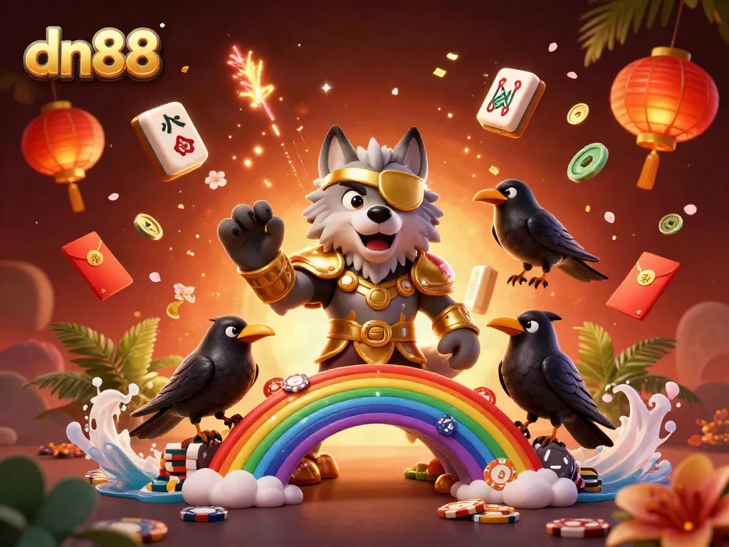 Experience thrilling games at dn88 with engaging Norse mythology-inspired characters and vibrant casino elements.